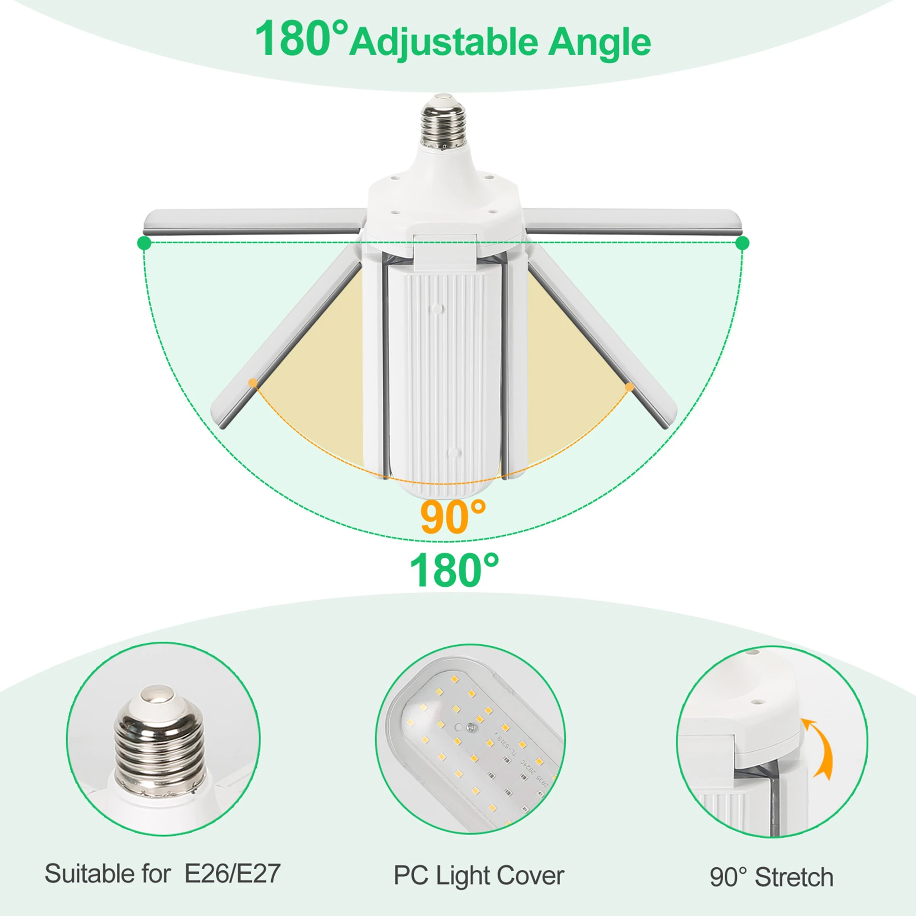 

150W LED Plant Grow Light Full Spectrum Indoor Growing Lamp, Used for Greenhouse Vegetable Growth Bulb, Suitable for E27/E26