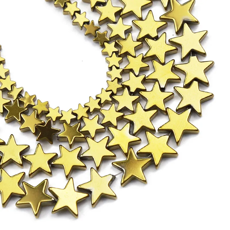 Натуральный камень в виде Золотой Звезды гематитовые бусины 4/6/8/10 мм прокладки