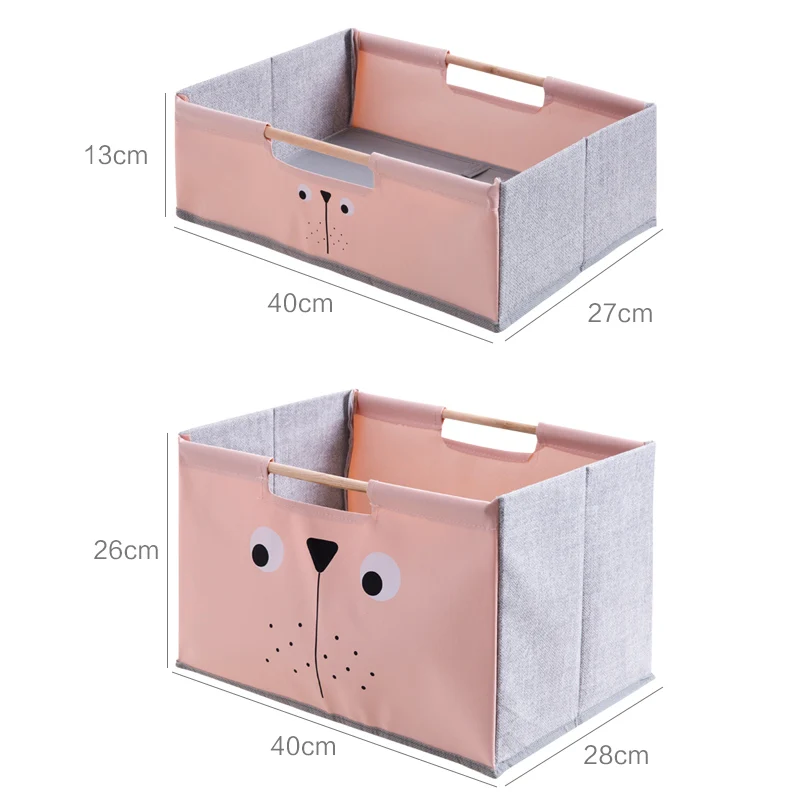 

Cartoon Large Storage Basket Toy Snacks Sundries Storage Organizer Folding Desktop Household Clothes Organizer