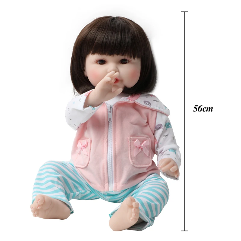 

56cm Silicone Girls Reborn Doll lifelike Baby Bebe Dolls clothes 22 inch Reborn Toddler Baby Toys For Child Birthday Xmas gifts