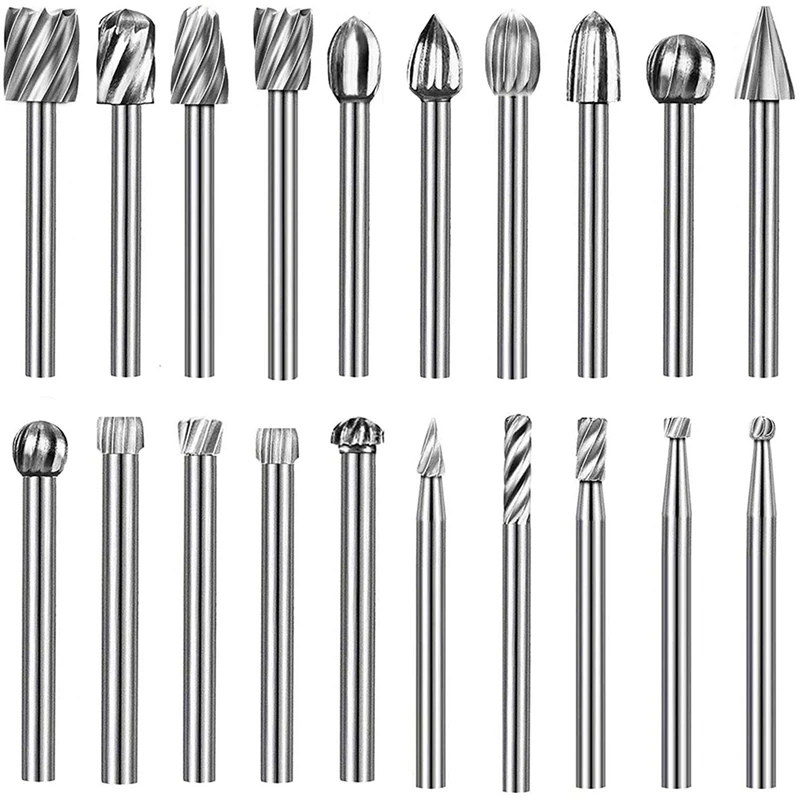 

20PCS Carving Bits Set 1/8 Inch Shank Carving Tools with Multifunctional Optional Saw ConveRSion Head