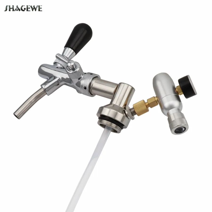 Насадка для пива из нержавеющей стали с регулируемым краном и инжектором CO2