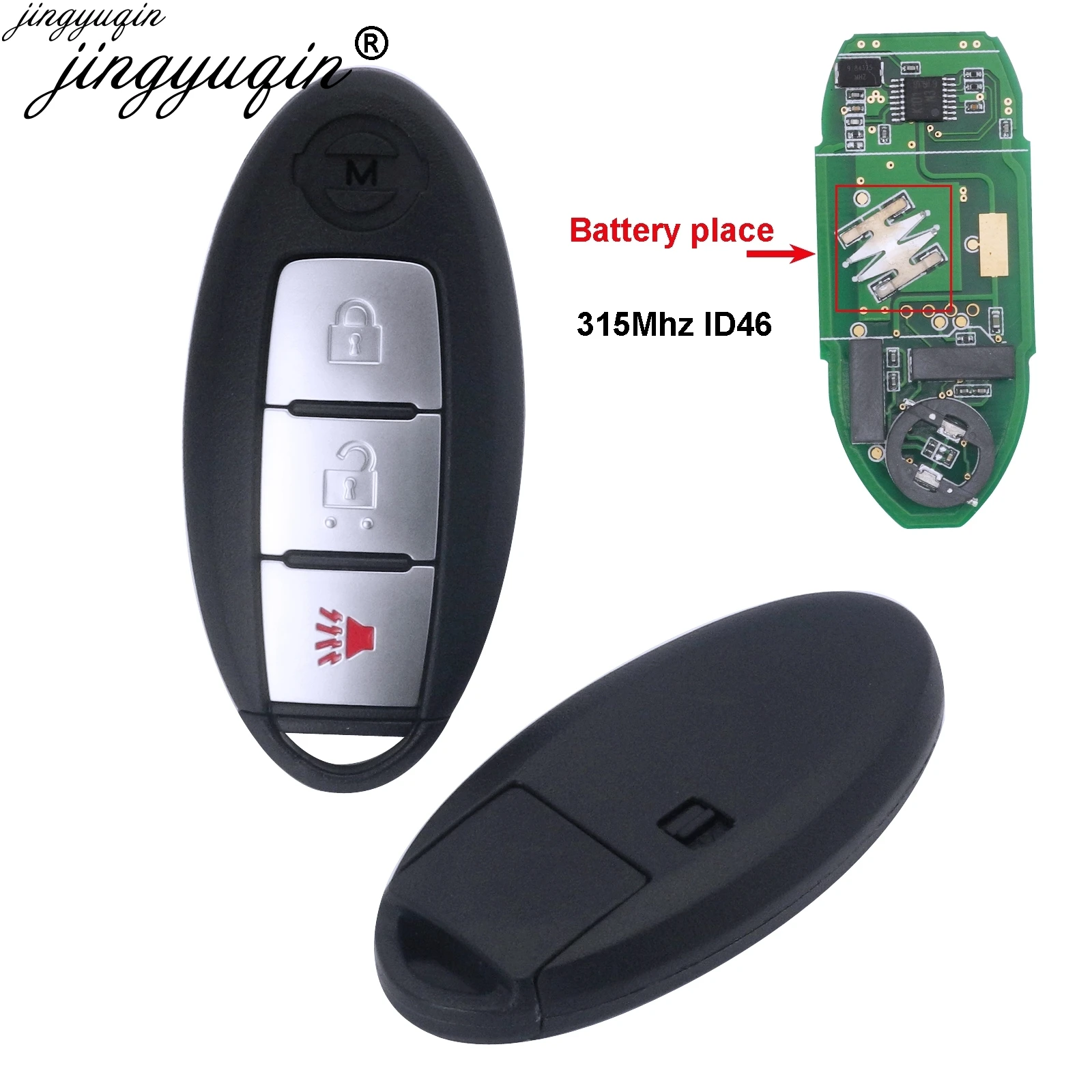 Jingyuqin 3 кнопки 315 МГц чип ID46 для NISSAN March Sunny Tiida Livina Sylphy Altima Maxima|Ключ от авто| |
