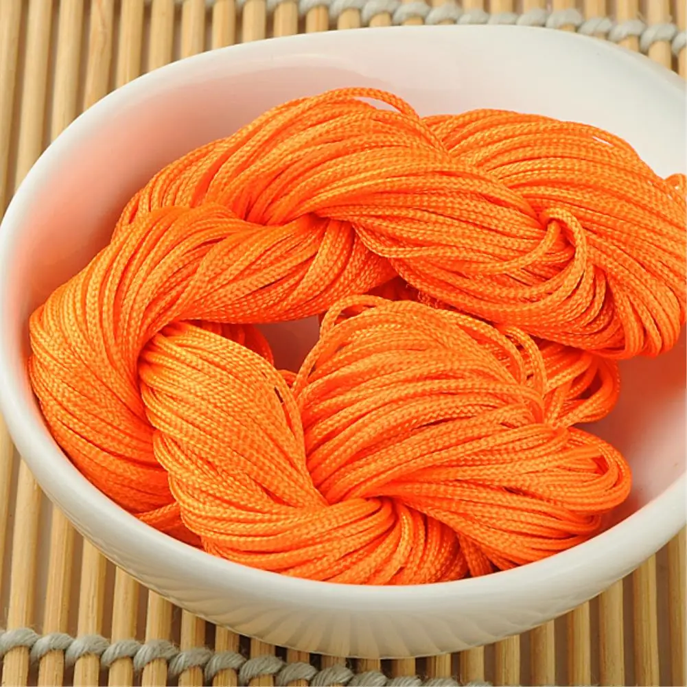 orange-yellow 1 мм нейлоновый шнур, плетеный браслет с нитью, китайский узел, макраме, ремесла, прочный крепкий кординг, пошив костюма, ремесло, сделай сам - Цвет: orange-yellow