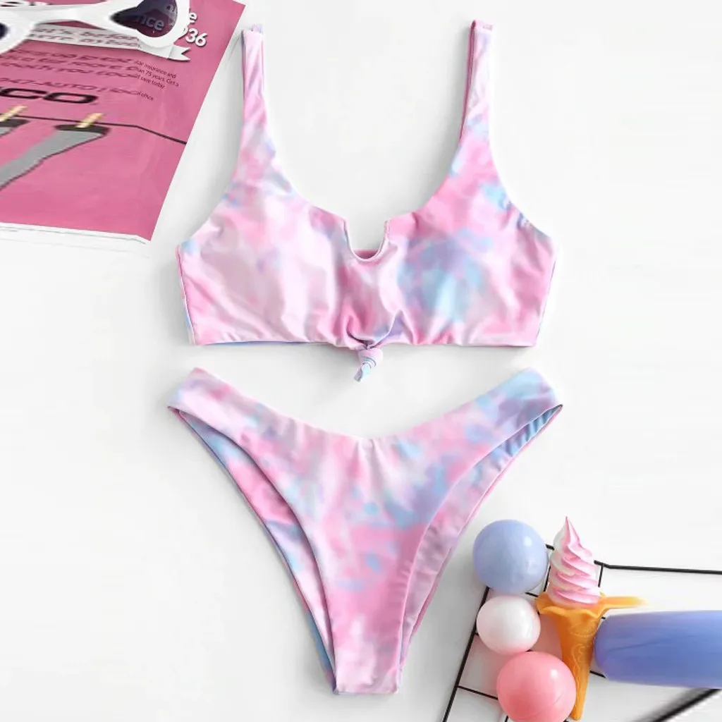 Женское сексуальное бикини на завязках Женский комплект с высоким вырезом и