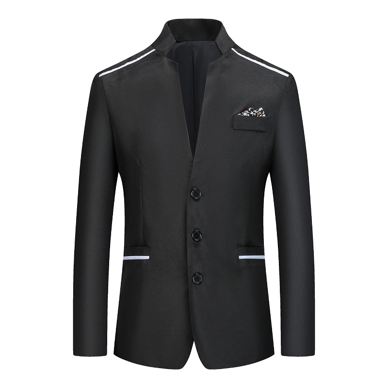 New Vintage Blazer Men 2020 Plus Size Chinese Style Business Casual Stand Collar Male Slim Jacket | Мужская одежда