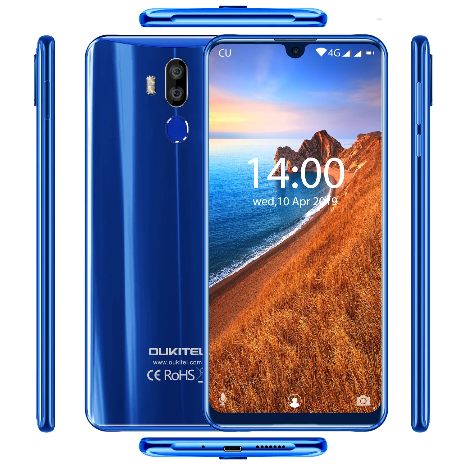 OUKITEL K9 мобильного телефона 6000 мА/ч, Батарея 4 Гб 64 Гб 7,1" FHD+ безрамочный экран капли воды Дисплей 5 V/6A Quick Charge 16MP/8MP Face ID смартфон