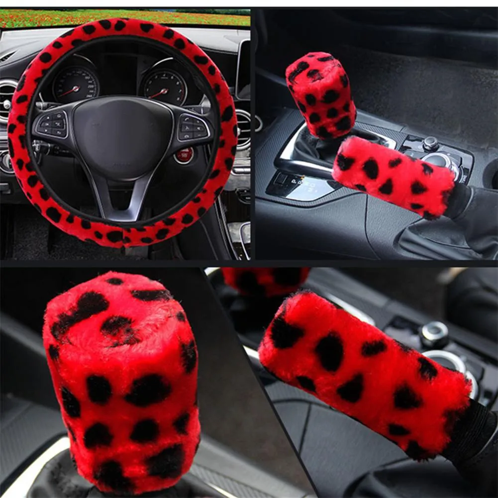 

37-38cm Steering Wheel Cover 3 Pcs/set Universal Velvet Short Driver-Wheels Car Steering Wheel Covers