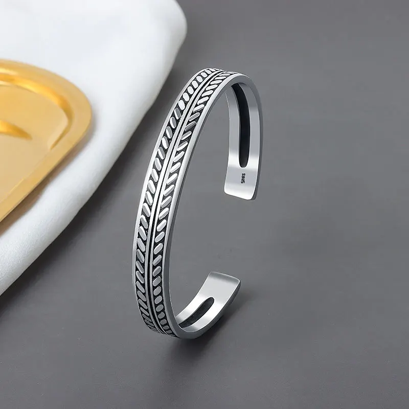 925 посеребренный винтажный браслет-талисман с листьями и браслет для женщин