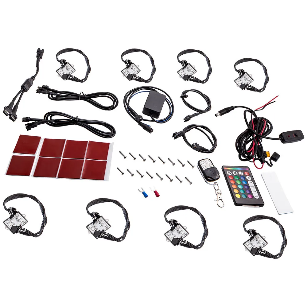 

8 Pod RGB Neon LED Rock Light Bluetooth Under Glow Body Offroad Car Truck Boat