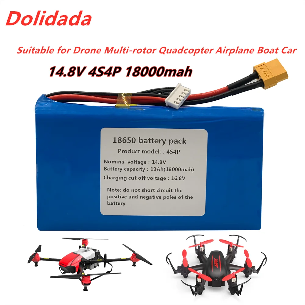 

14.8V/16.8V 14Ah 4S4P UAV Rechargeable Li-ion Battery 18650GA Suitable for Drone Multi-rotor Quadcopter Airplane Boat Car