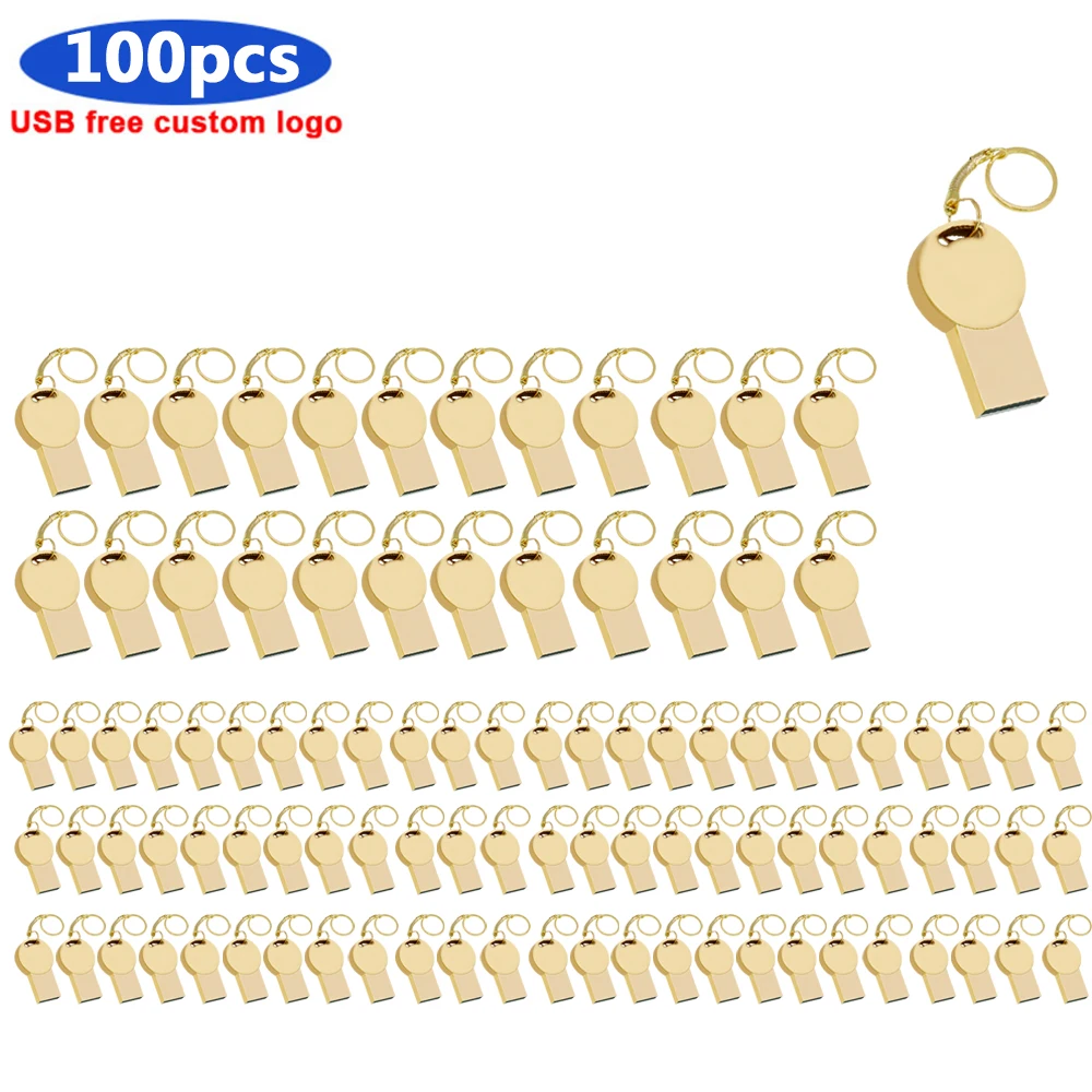 

100pcs/lot Metal usb flash drive 4gb 8gb 16gb 32gb 64gb 128gb cle usb 2.0 pen drive flash memory stick wholesale