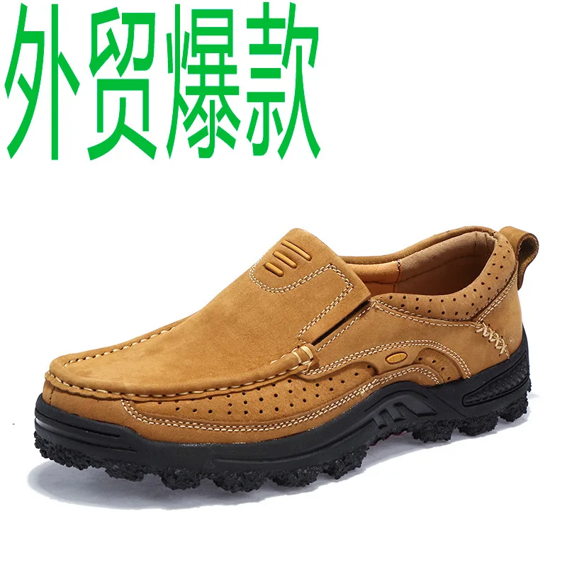 Foreign trade leather hiking shoes outdoor speed sell tong leather sport climbing shoes man fall hiking shoes size 38 leisure