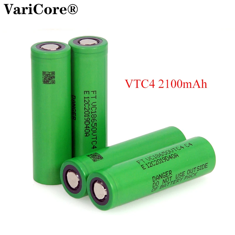 VariCore 100% оригинальный 3 6 V 18650 VTC4 2100 мАч с высоким потоком энергии 30 а батарея VC18650VTC4