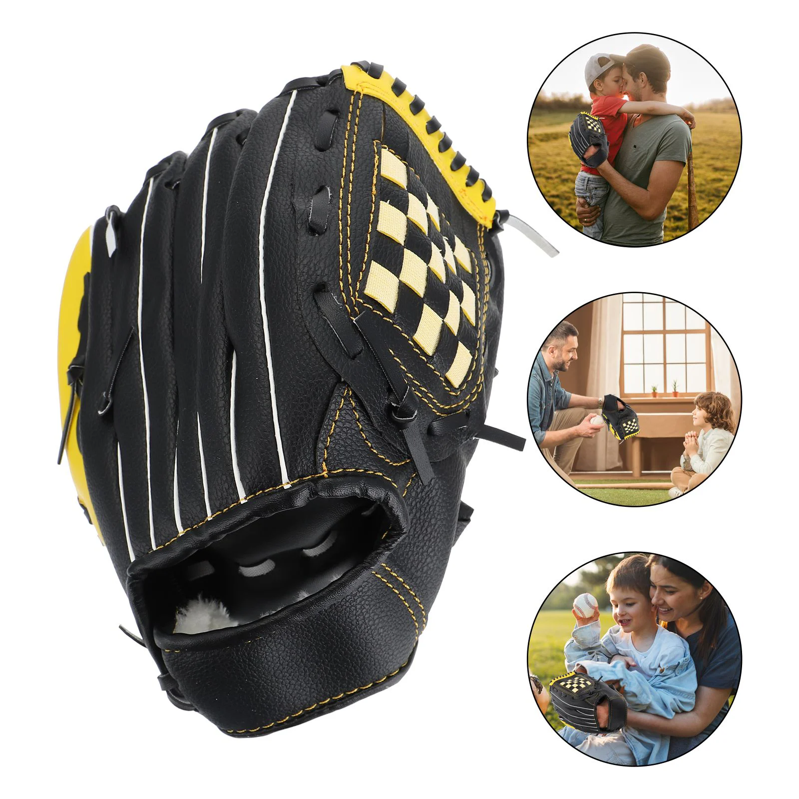 

1 шт., креативная Спортивная перчатка, бейсбольная перчатка, прочная перчатка для Софтбола (желтый, черный)