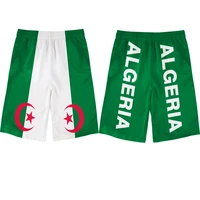 algeria male youth student free custom name number print picture flag beach shorts white black red green yellow shorts