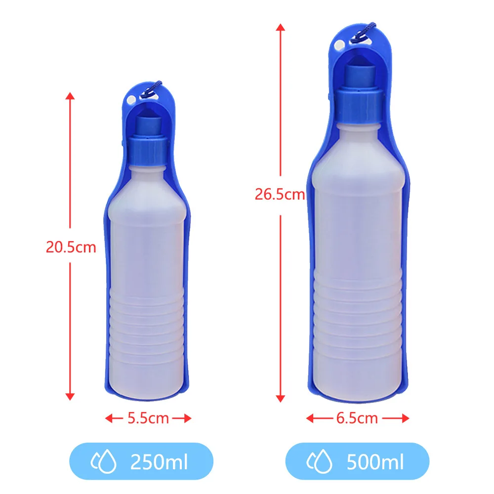 

250ml/500ml Pet Dog Water Bottle Plastic Portable Water Bottle For Pets Outdoor Travel Puppy Drinking Water Dispenser Feeder