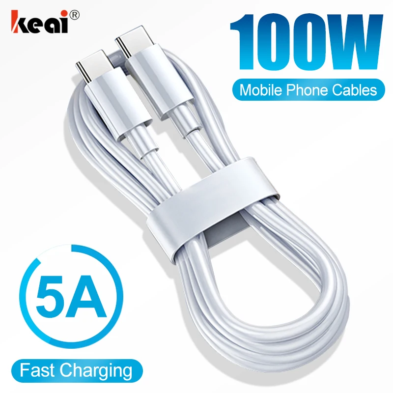 100W Мобильный телефон кабели для передачи данных Шнур 5A PD USB C зарядный кабель Xiaomi