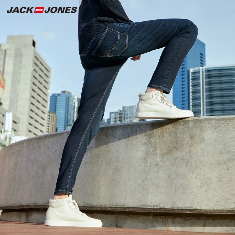 JackJones мужские зимние хлопковые Стрейчевые джинсы теплые джинсовые штаны мужская