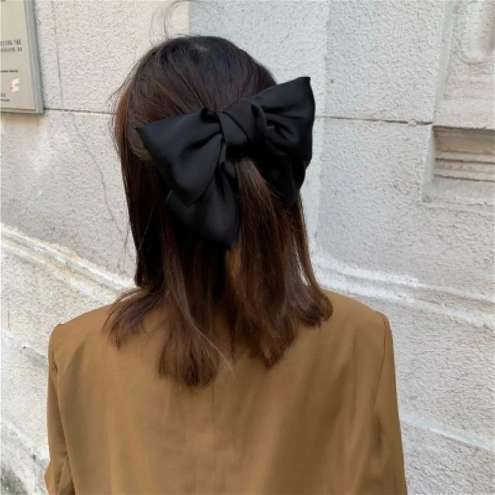 

Hair Accessories Women Silk Scrunchie Elastic Handmade Multicolor Hair Band Ponytail Holder Headband Big Bow Headwear Girls