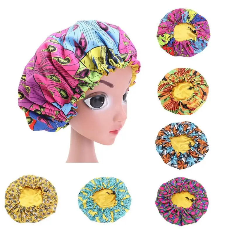 Шапка для сна детская атласная с Африканским принтом 6 видов | Мать и ребенок