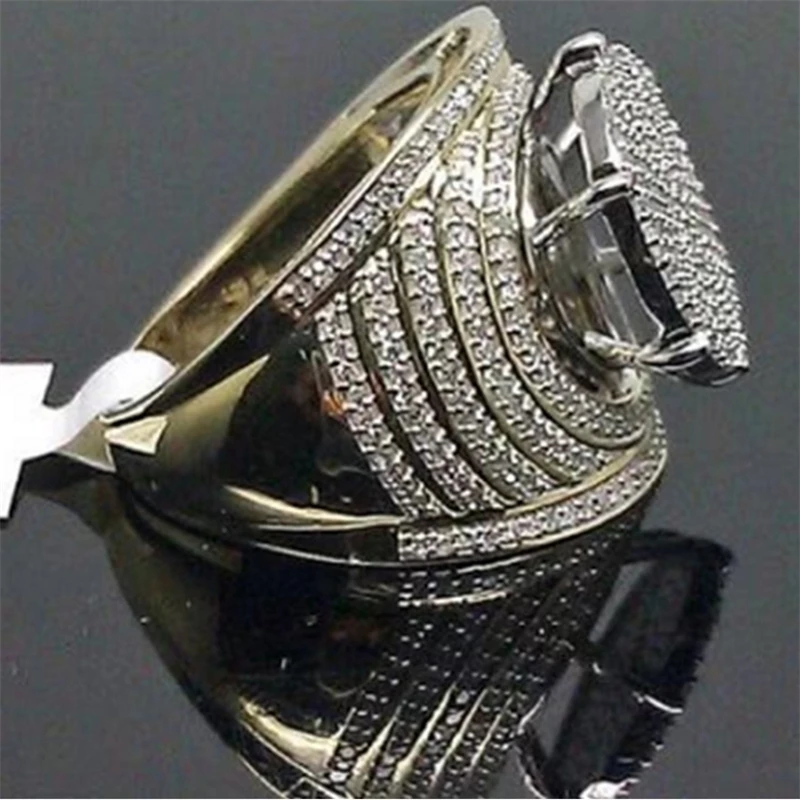 

Women's fashion classic exquisite luxury full-set zircon ring wedding jewelry prom couple ring Valentine's day gift wholesale