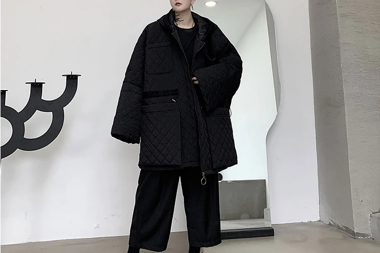 XITAO Argyle, повседневные женские парки с завязками на талии,, Зимняя мода, стиль, свободные парки с капюшоном и воротником, пальто, DMY1321