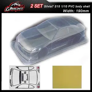 2pcslot Silvia7 S15 110 1:10 PVC Transparent clean no painted drift body shell for RC hobby racing hsp hpi traxxas Tamiya part
