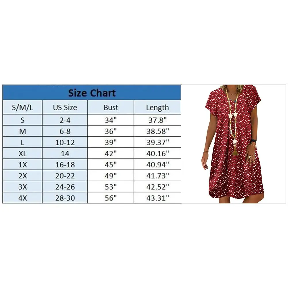 

Ladies Casual Short-sleeved V-neck Dress Round Spot Print Summer Kaftan Vestido Dot Beach Lotus Leaf Sundress