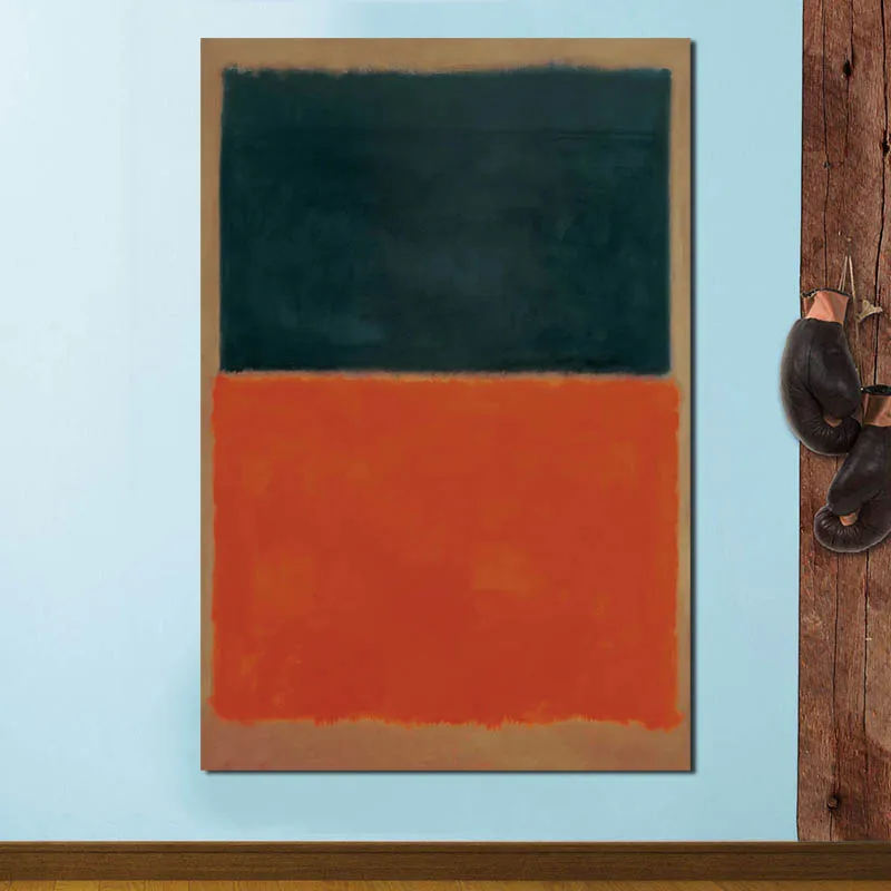 

Marker Rothkoes Green And Tangerine On Red Canvas Posters Prints Wall Art Painting Oil Decorative Picture Modern Home Decoration
