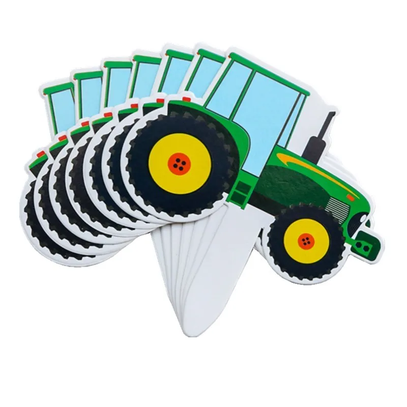 Тема фермы Зеленый трактор надувные воздушные шары украшение для торта дня