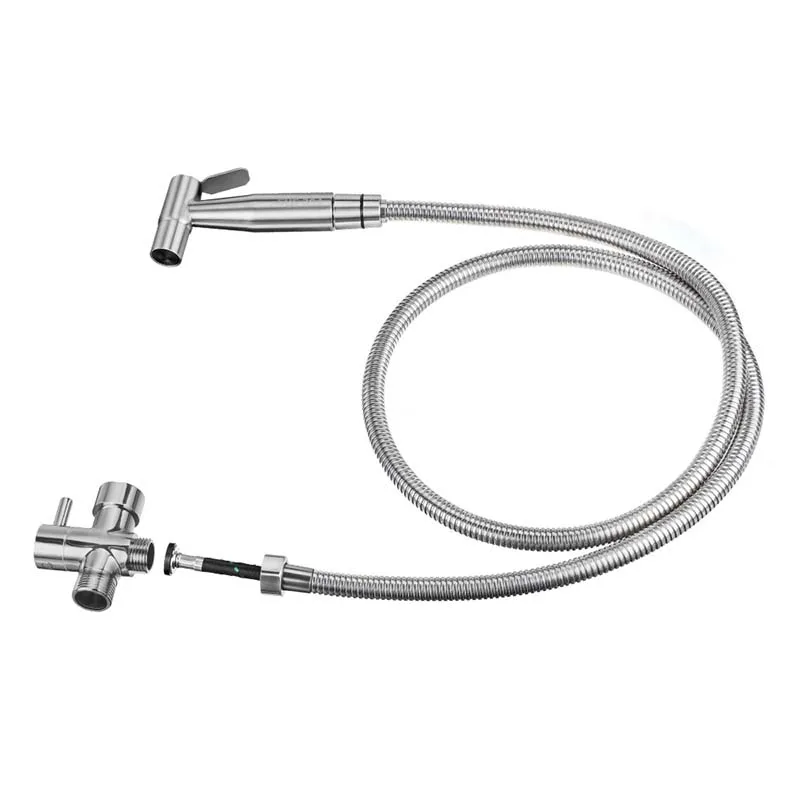 Handheld Toilet Bidet Sprayer Set Kit Adjustable Water Pressure Leak-proof Hose with T-valve Faucet Adapter for Bathroom | Обустройство