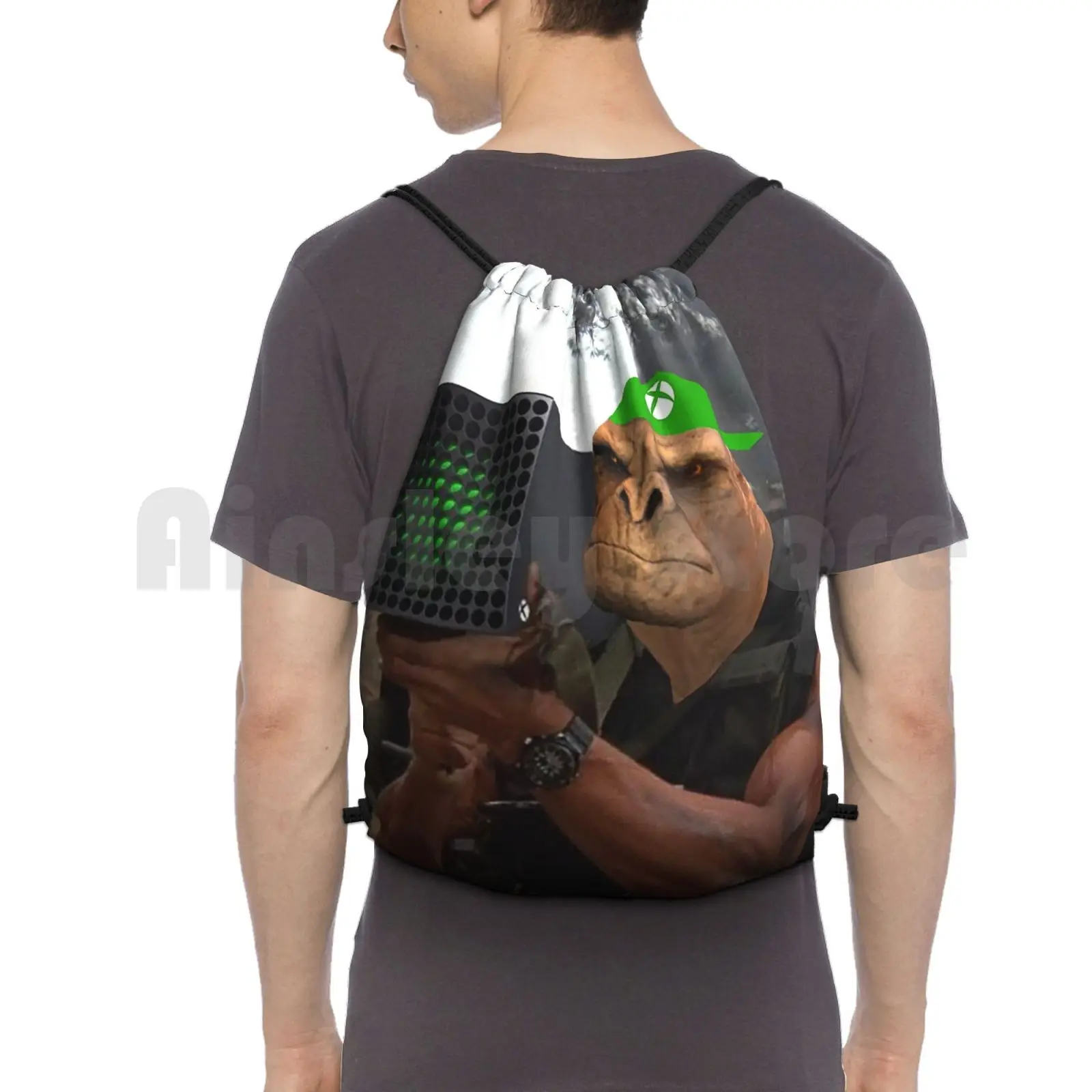 

Рюкзак Monke Xbro для командировок, сумка на шнурке, сумка для верховой езды, альпинизма, тренажерного зала, Xbro, игровая коробка для Xbox, мем, беско...