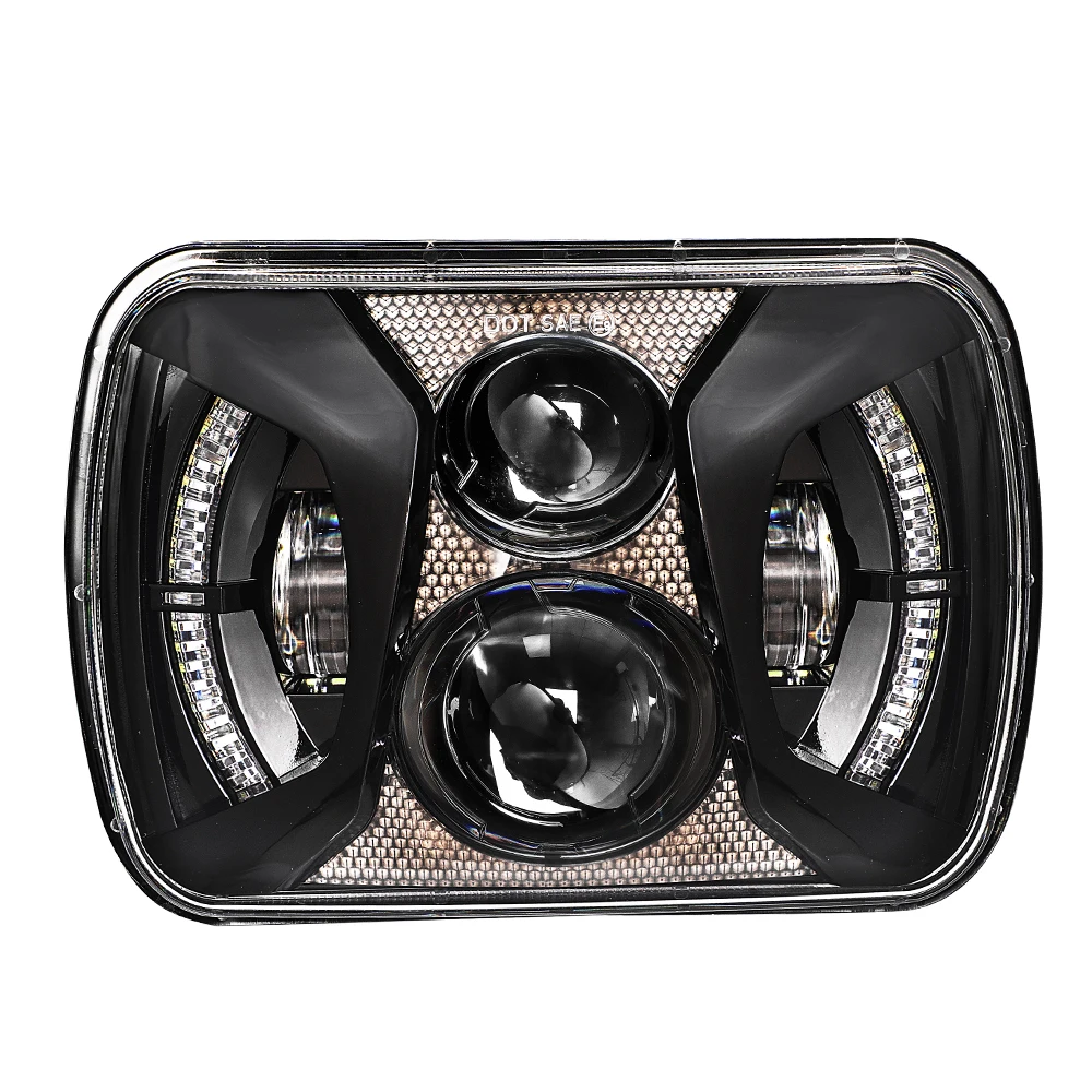 

7x6 5X 7 светодиодная фара белого цвета DRL дневные ходовые огни для Jeep Wrangler YJ Cherokee XJ Trucks H4 светодиодная квадратная фара s