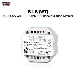 S1-B (WT) 1CH * 1.5A WiFi-RF + Push AC фазовый-cut Triac Dimmer Tuya APP Облачное управлениеГолосовое управление SkyDance