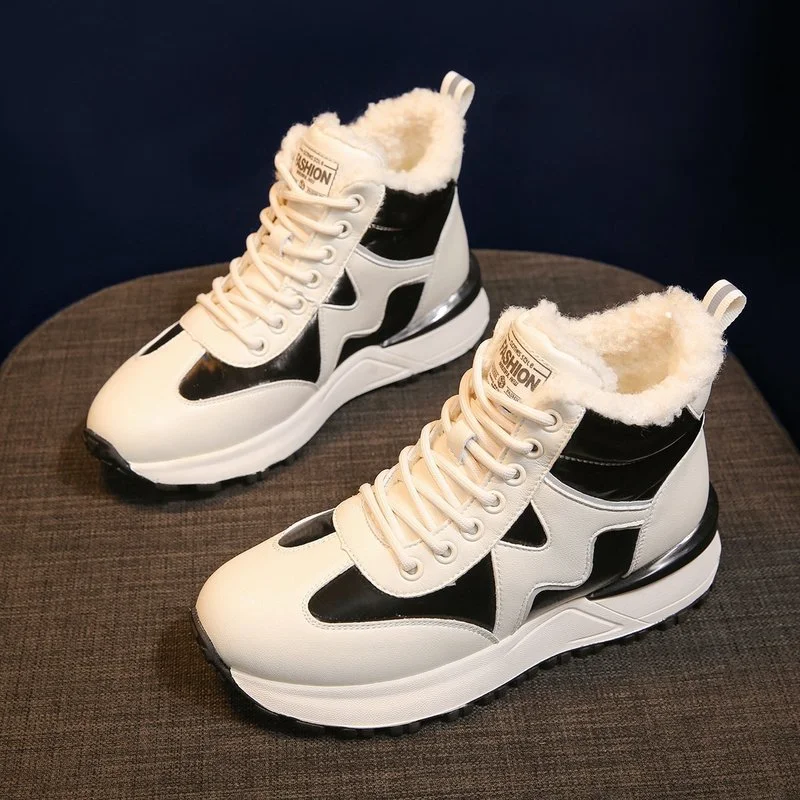 

Women Winter Shoes Plush Ankle Boots Platform Female Snow Boots Waterproof Keep Warm Ankle Boots with Fur Botas Muje