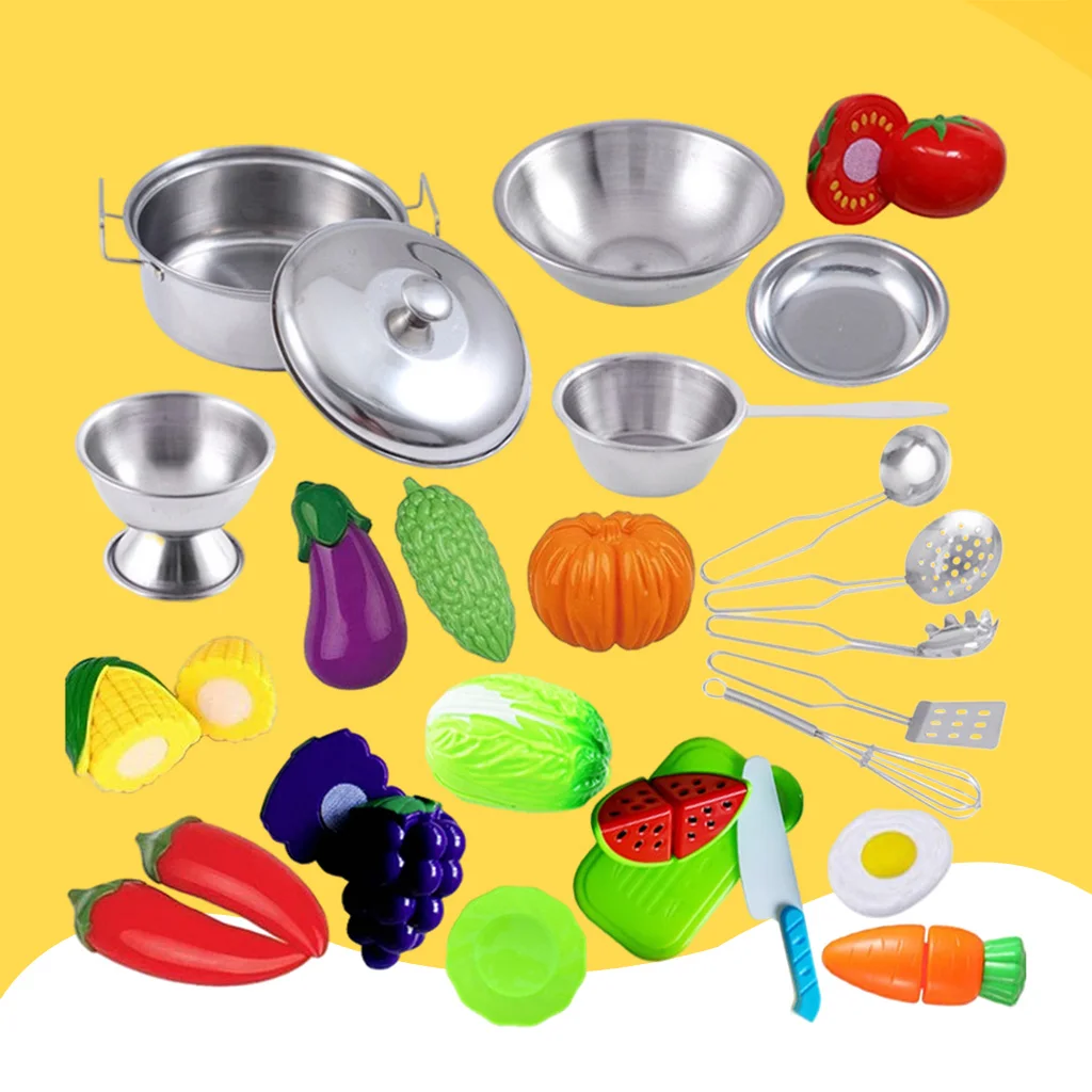 Pretend Cooking Toy Cookware Saucepan Spoon Utensils Set | Kitchen Toys