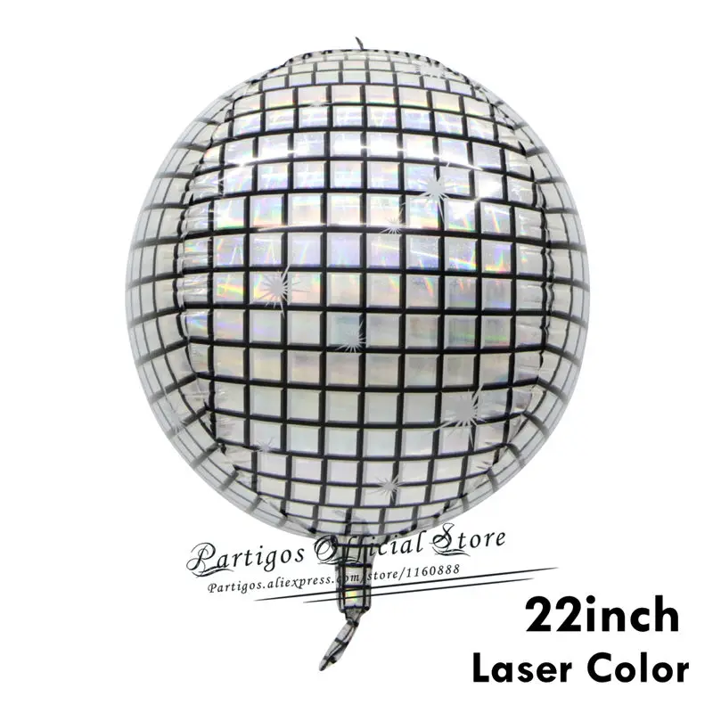20pcs laser Disco 20 штук, 22 дюйма, 4D шары для дискотеки, металлические шары, Лазерная Фольга, воздушный шар, Свадебный декор, 80 s, 90 s, Ретро стиль, популярные вечерние шары, декор в стиле рок-н-ролл - Цвет: 20pcs laser Disco