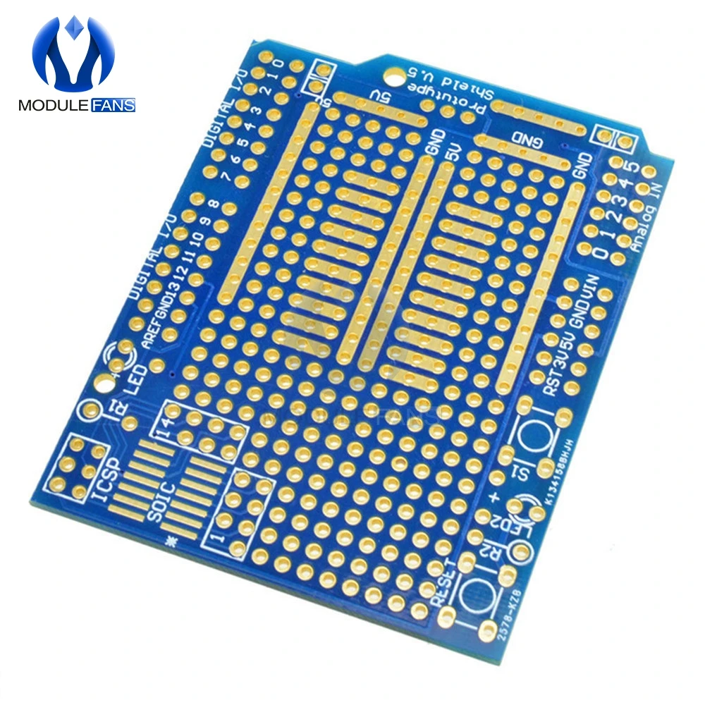 Прототип печатной платы для Arduino UNO R3 Щит платы FR-4 волокна 2 мм 2,54 мм Шаг Diy электронные