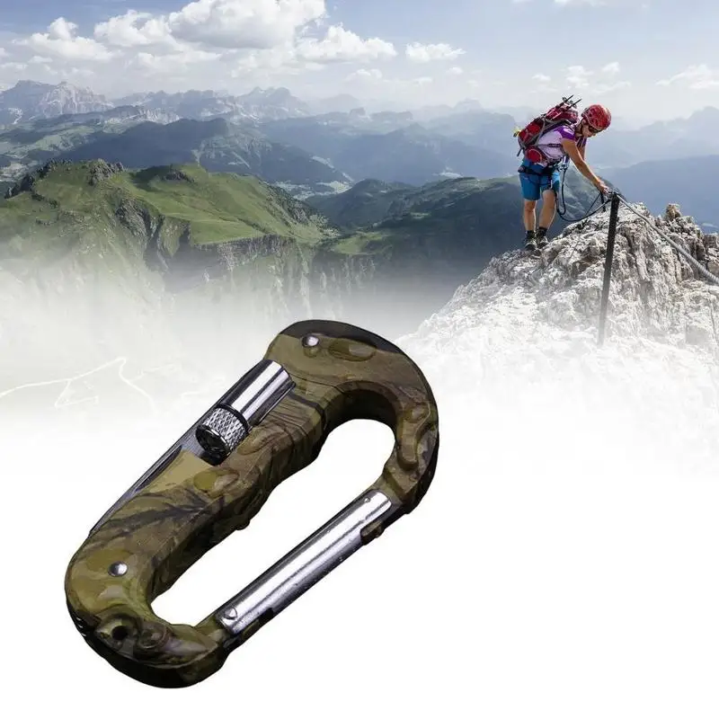

Five in one outdoor multifunctional camouflage carabiner