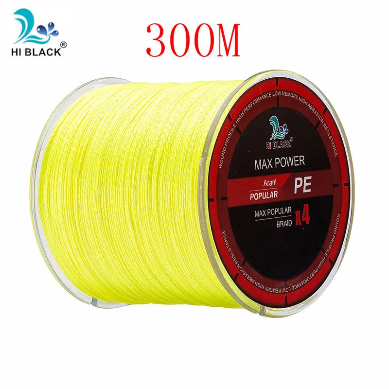 Yellow 300m Новинка m500m1000m 4 нити Япония многофиламентная PE плетеная леска 8 фунтов до 80 фунтов жесткая и прочная леска - Цвет: Yellow 300m