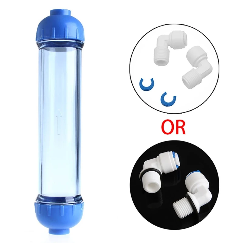 Water Filter Housing DIY Fill T33 Shell Filter Tube Transparent Reverse Osmosis Exchange Resin Remove Scal/Softening Water Quali