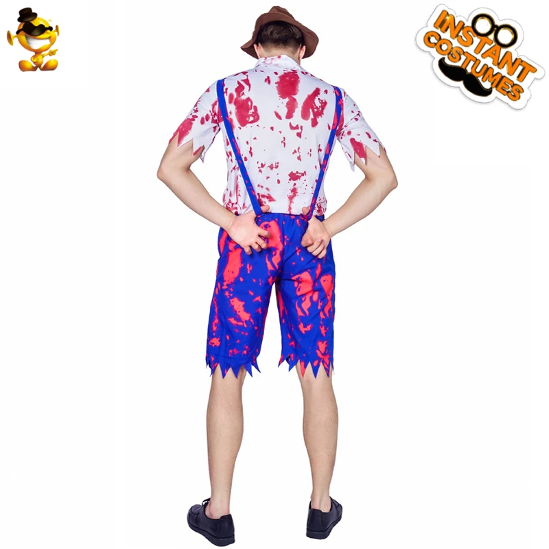 Мужской костюм для косплея на Хэллоуин с кровавым пивом взрослых Октоберфест