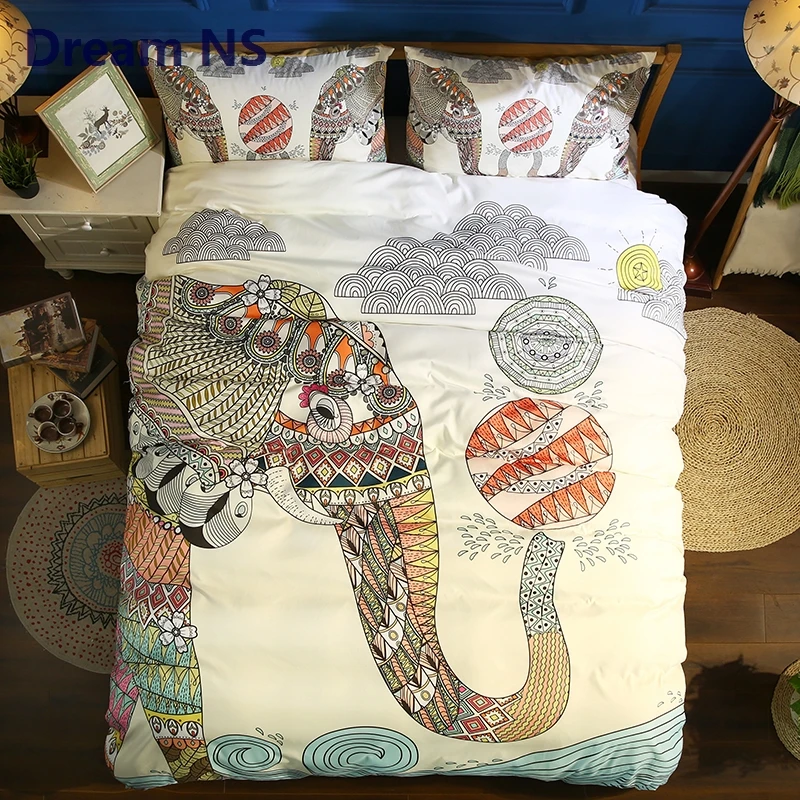 

AHSNME Play Water Polo Elephant Duvet Cover Set Cute Child Bedding Set Boho Comforter Cover Customized Size Super King Queen