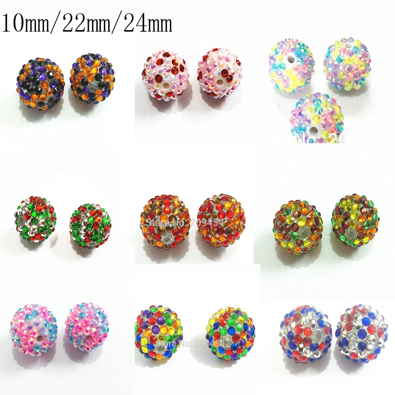 

10mm-500pcs/bag,22mm-100pcs/bag , 24mm-80pcs/bag Mixed Confetti Rhinestone Beads Fashion Chunky Kids Jewelry/Hand Made Design