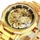 Золотые часы Скелетон мужские механические часы s, топовые брендовые Роскошные автоматические наручные часы со стальным ремешком, повседневные часы высокого качества 2021