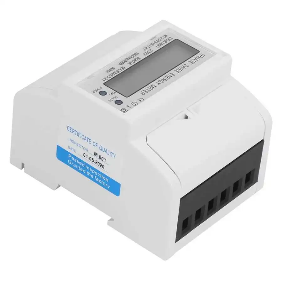 2P однофазный din рейку счетчик энергии большой экран многофункциональный без