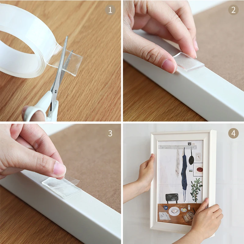 

Nano Magic Tape Transparent Double-Sided Tape Reusable Adhesive Waterproof Nano-no Trace Paste Fixer tape Cleanable 1M/2M/3M