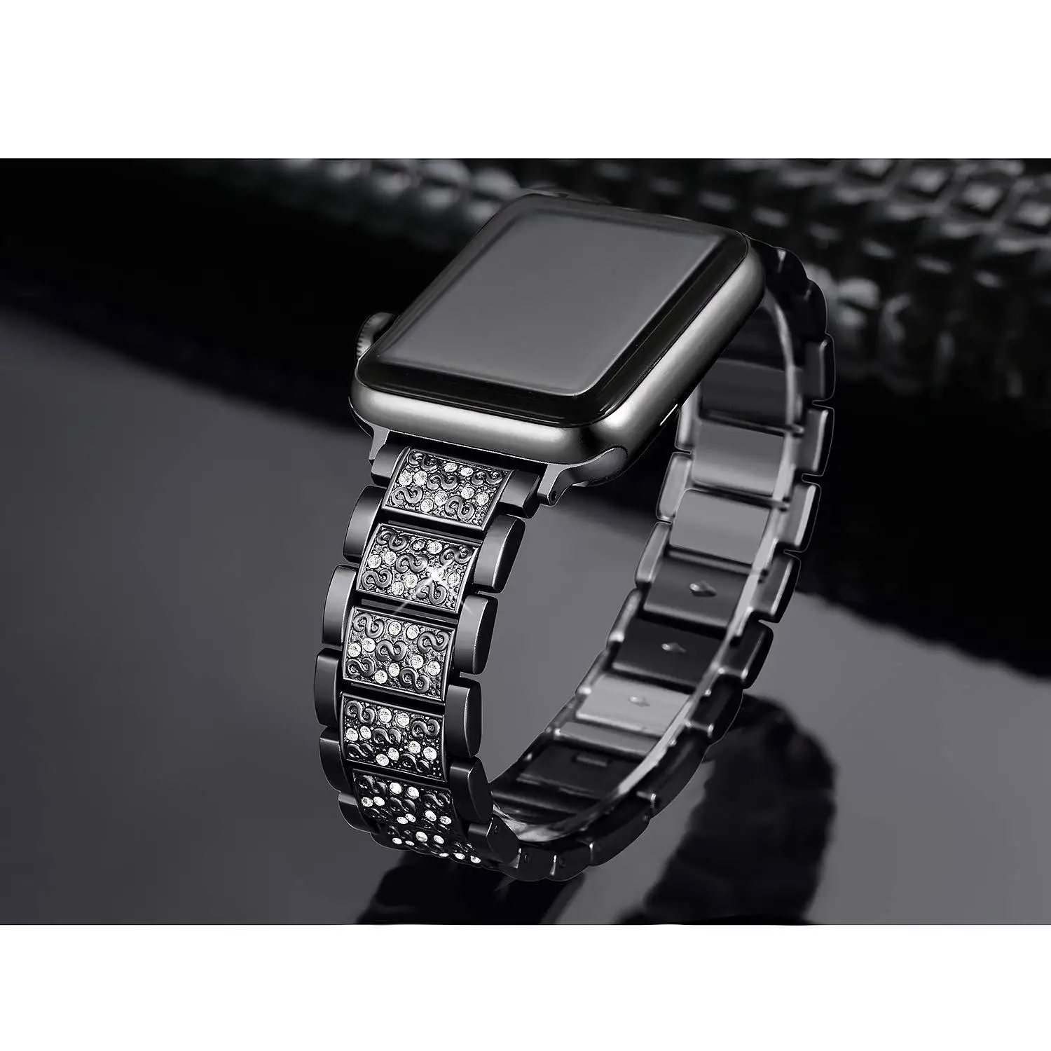 Apple watch band 5 44 мм 40 мм Женский бриллиантовый ремешок iwatch Watch Series 4 3 2 1 браслет из нержавеющей стали для часов iphone 42 мм 38 мм