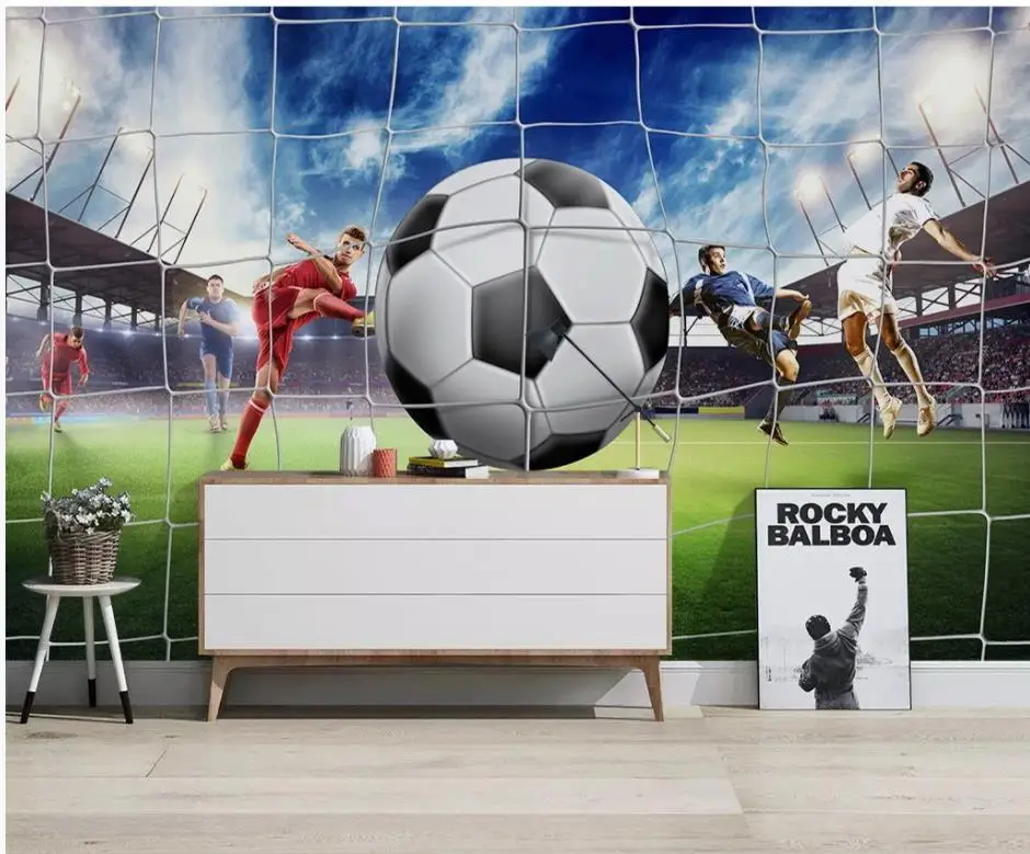 3D стены Бумага чемпионата мира по футболу 3d футбол задний фон стадион настенные
